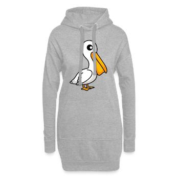 Pelikan Comic Animal - Sweat-shirt à capuche long Femme - gris chiné - Devant
