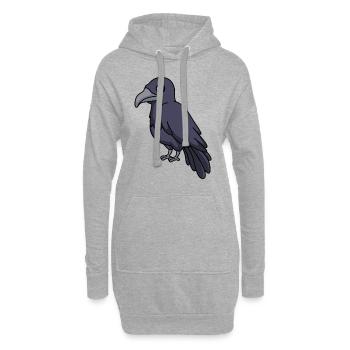 Corbeau Comic Animal - Sweat-shirt à capuche long Femme - gris chiné - Devant