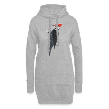 Pileated Woodpecker Vogel Illustration - Hoodie-Kleid - Grau meliert - Vorne
