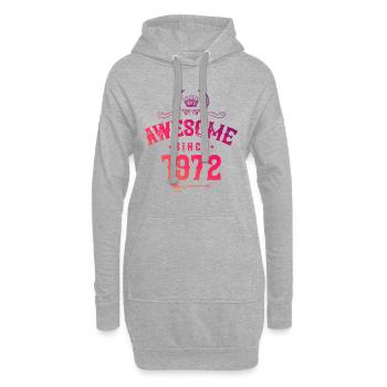 1972 génial depuis - Sweat-shirt à capuche long Femme - gris chiné - Devant