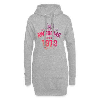 1973 awesome since - Hoodie-Kleid - Grau meliert - Vorne