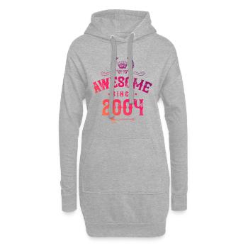 2004 awesome since - Hoodie-Kleid - Grau meliert - Vorne