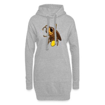 Lucioles kawaii - Sweat-shirt à capuche long Femme - gris chiné - Devant