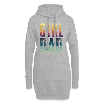 Retro Mädchen Papa Vatertag Geschenk - Hoodie-Kleid - Grau meliert - Vorne
