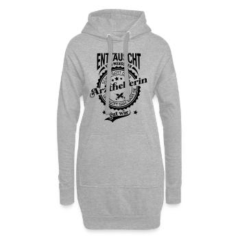 Lustiger Spruch für Beruf Arzthelferin - Hoodie-Kleid - Grau meliert - Vorne