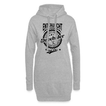 Lustiger Spruch für Beruf Drechsler - Hoodie-Kleid - Grau meliert - Vorne