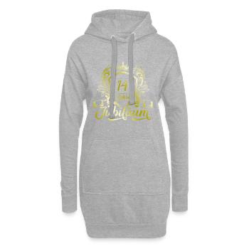 14 Zahl Kranz - Hoodie-Kleid - Grau meliert - Vorne