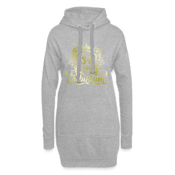 34 Zahl Kranz - Hoodie-Kleid - Grau meliert - Vorne