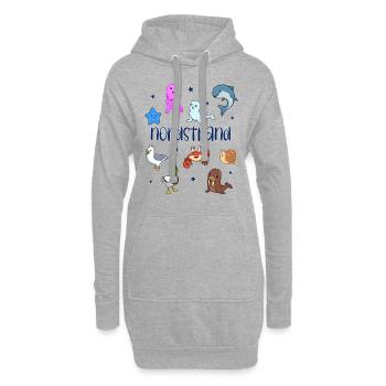 Süße Tiere in Nordstrand - Hoodie-Kleid - Grau meliert - Vorne