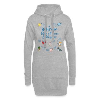 Meine Lieblingstiere in Baltrum - Hoodie-Kleid - Grau meliert - Vorne