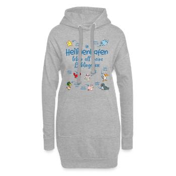Meine Lieblingstiere in Heiligenhafen - Hoodie-Kleid - Grau meliert - Vorne
