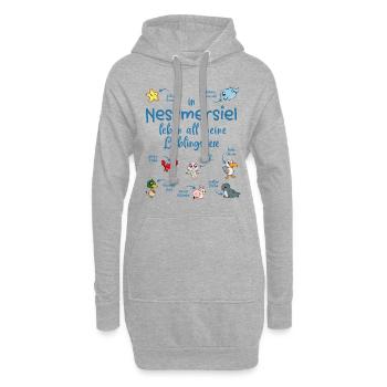 Meine Lieblingstiere in Nessmersiel - Hoodie-Kleid - Grau meliert - Vorne