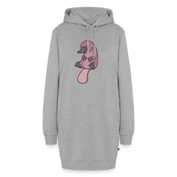 Kawaii Platypus - Hoodie-Kleid - Grau meliert - Vorne