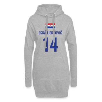Fußball Sauf Trikot Kroatien Mallorca Party Gruppe - Hoodie-Kleid - Grau meliert - Vorne