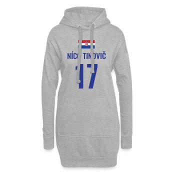 Fußball Sauf Trikot Kroatien Mallorca Party Gruppe - Hoodie-Kleid - Grau meliert - Vorne