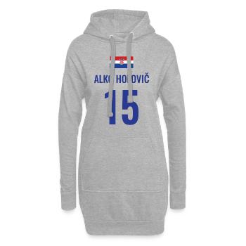 Fußball Sauf Trikot Kroatien Mallorca Party Gruppe - Hoodie-Kleid - Grau meliert - Vorne