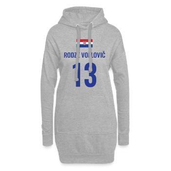 Fußball Sauf Trikot Kroatien Mallorca Party Gruppe - Hoodie-Kleid - Grau meliert - Vorne