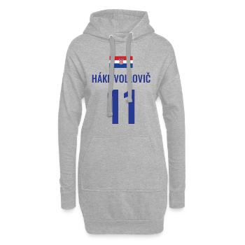 Fußball Sauf Trikot Kroatien Mallorca Party Gruppe - Hoodie-Kleid - Grau meliert - Vorne