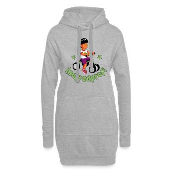 Junge auf dem Laufrad - Laufradprofi - Hoodie-Kleid - Grau meliert - Vorne