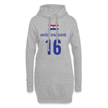 Fußball Sauf Trikot Kroatien Mallorca Party Gruppe - Hoodie-Kleid - Grau meliert - Vorne