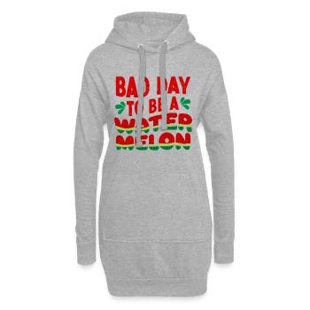 Schlechter Tag, um eine Wassermelone lustig süß zu sein - Hoodie-Kleid - Grau meliert - Vorne