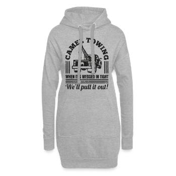 Vintage Camel Towing Distressed Adult Humor Cadeau - Sweat-shirt à capuche long Femme - gris chiné - Devant