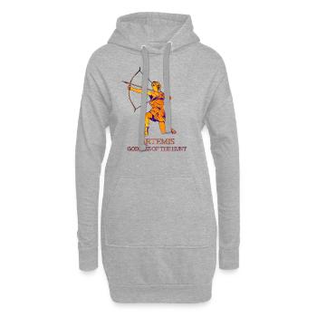 Déesse de la chasse - Artémis - Sweat-shirt à capuche long Femme - gris chiné - Devant
