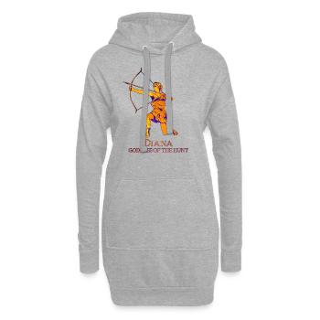 Déesse de la chasse - Diana - Sweat-shirt à capuche long Femme - gris chiné - Devant
