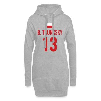 Fußball Sauf Trikot Polen Mallorca Party Gruppen - Hoodie-Kleid - Grau meliert - Vorne