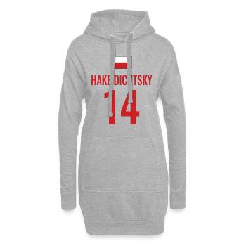 Fußball Sauf Trikot Polen Mallorca Party Gruppen - Hoodie-Kleid - Grau meliert - Vorne