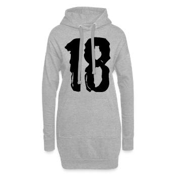 18 Zahl Trikot - Hoodie-Kleid - Grau meliert - Vorne