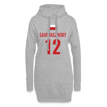 Fußball Sauf Trikot Polen Mallorca Party Gruppen - Hoodie-Kleid - Grau meliert - Vorne