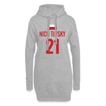 Fußball Sauf Trikot Polen Mallorca Party Gruppen - Hoodie-Kleid - Grau meliert - Vorne