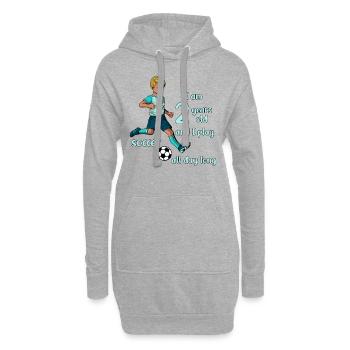 Un garçon tire sur le football - J’ai 2 ans - Sweat-shirt à capuche long Femme - gris chiné - Devant