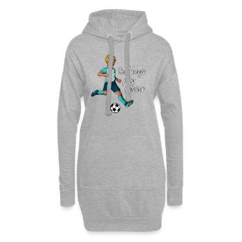 Les garçons cool jouent au football - Le garçon joue au football - Sweat-shirt à capuche long Femme - gris chiné - Devant