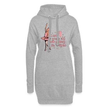 I am 4 years old and always en pointe - Ballerina - Hoodie-Kleid - Grau meliert - Vorne