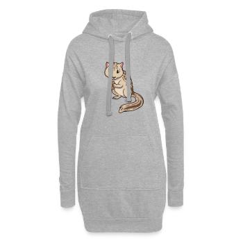 Kawaii Thirteen Stripes Croissants - Sweat-shirt à capuche long Femme - gris chiné - Devant