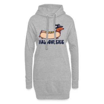 Drôle Halloweenie Saucisse Chien Teckel Halloween - Sweat-shirt à capuche long Femme - gris chiné - Devant