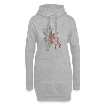 Fairycore - squelette avec ailes - Sweat-shirt à capuche long Femme - gris chiné - Devant