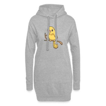 Perruche jaune kawaii - Sweat-shirt à capuche long Femme - gris chiné - Devant