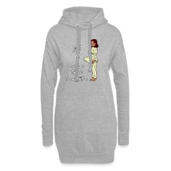 Ich bin 4 - Mädchen Karate - Hoodie-Kleid - Grau meliert - Vorne
