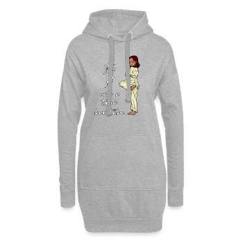 J’ai 7 ans - Karaté fille - Sweat-shirt à capuche long Femme - gris chiné - Devant