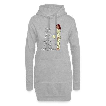 J’ai 13 ans - Karaté fille - Sweat-shirt à capuche long Femme - gris chiné - Devant
