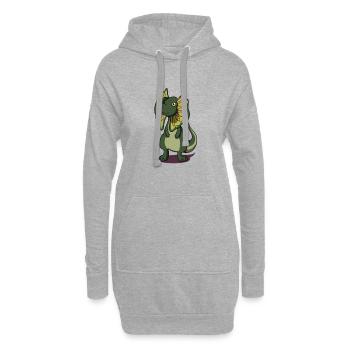 Dessin animé Dilophosaurus - Sweat-shirt à capuche long Femme - gris chiné - Devant