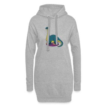Dessin animé Apatosaurus - Sweat-shirt à capuche long Femme - gris chiné - Devant