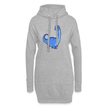 Kawaii Apatosaurus - Sweat-shirt à capuche long Femme - gris chiné - Devant