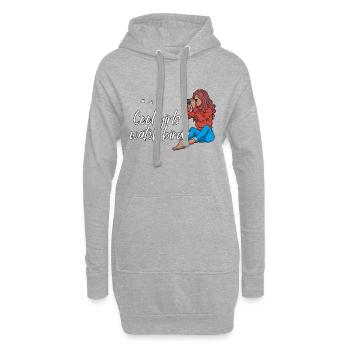 Cool girls watch birds - Mädchen Vogelbeobachtung - Hoodie-Kleid - Grau meliert - Vorne