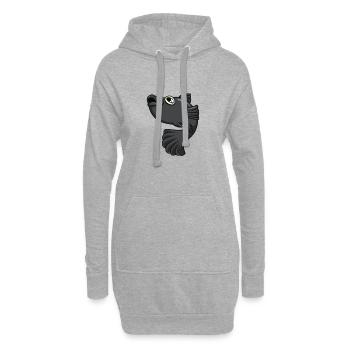 Kawaii Black Molly - Sweat-shirt à capuche long Femme - gris chiné - Devant