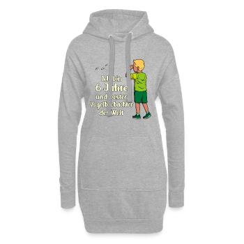 Ich bin 6 - Jungen Vogelbeobachtung - Hoodie-Kleid - Grau meliert - Vorne