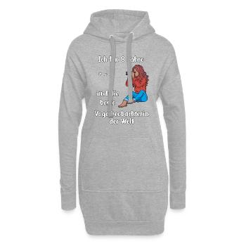 Ich bin 8 - Mädchen Vogelbeobachtung - Hoodie-Kleid - Grau meliert - Vorne